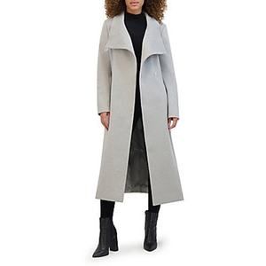 Kenneth Cole 'Belted' Grey Wool Blend Wrap Coat Size 14